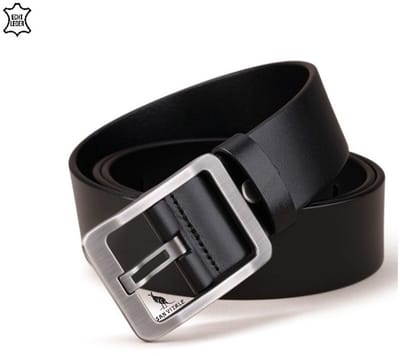 San Vitale® - 130 cm Faux Leren riem - Totale lengte 130cm - Taille 115cm - Unisex - Hoge kwaliteit Gesp - Zwart