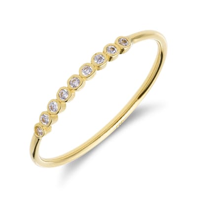 Lucardi Dames 14 karaat geelgouden ring met zirkonia voor dames - Ring - 14 Karaat Goud - Goud - 15 / 47 mm