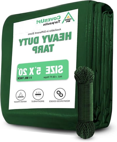 Afdekzeil - Zeildoek Beschermhoes - Tuin en boot - Heavy Duty UV-bestendig - 15 x 6 meter - Groen
