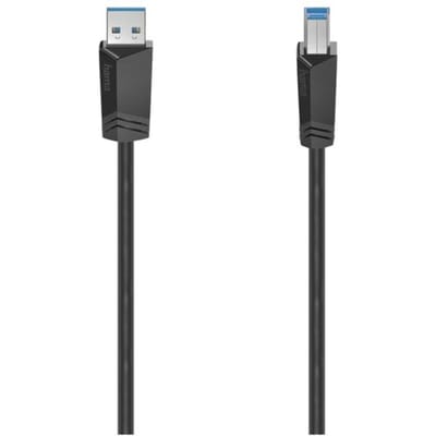 Hama 00200625 USB-kabel USB 3.2 Gen1 USB-A stekker, USB-B stekker 1.50 m Zwart Afgeschermd (dubbel)