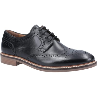 Hush Puppies Bryson Leren Heren Zwarte Brogues Schoenen