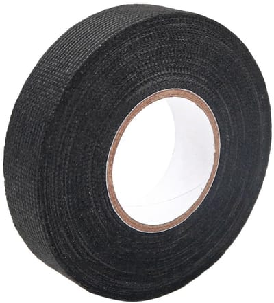 Dailygoods- Textieltape 4 Rollen - Zwarte Isolatietape - Flanelmateriaal - Waterdicht - Temperatuurbestendig - Sterke Hechting