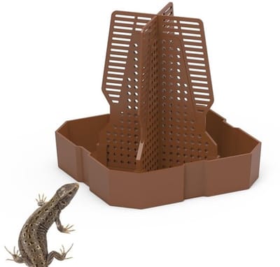 Reptielen Feeder Eenvoudig te Installeren - Anti-Escape Voeding Kom - Hagedis/Gecko/Kikker - Glazen Tank - Natuurlijke Voeding - Voerbak