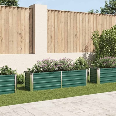 vidaXL - Plantenbak - verhoogd - 160x40x45 - cm - gegalvaniseerd - staal - groen