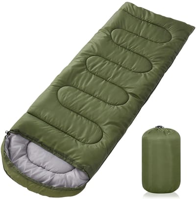 Dailygoods - Groene Slaapzak - 3-seizoenen, 220x85 cm, Lichtgewicht