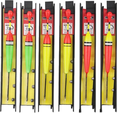 Zes stuks vissershengel drijvers met vliegenbobbers, lood, koord en haak voor wild vissen in zee (5#, 7#, 9#) - Perfect voor zeevissen, hengelsport en outdoor avonturen