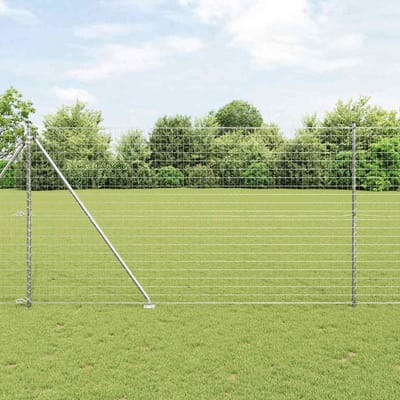 vidaXL - Euro-hek - met - grondpennen - 10 - x - 1,5 - m - Gegalvaniseerd - staal - Mesh