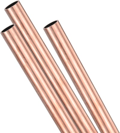 3-Pack 300mm Koper Ronde Buis, 10mm Buitendiameter, 0.5mm Wanddikte voor Constructie, Machining en DIY Projecten, Metalen Rechte Buis voor Diverse Toepassingen