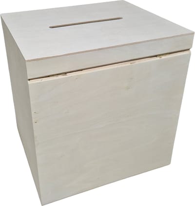 Enveloppenkist hoog bruiloft - Enveloppendoos hoog huwelijk - Luxe slot - Populieren multiplex - L 29,1 CM x B 25,1 CM x H 30,4 CM - LET OP: B-KEUS