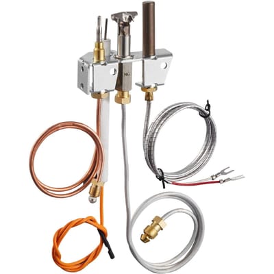 Ensemble Pilote à Gaz, OE 4021-732, 25660 Ensemble Pilote à Gaz pour Cheminée, Remplacement d'Allumage au Gaz Naturel avec Tube Pilote, Thermocouple, Thermopile,