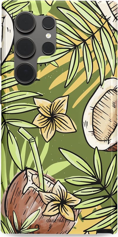 Casetastic Hoesje Geschikt voor Samsung S24 Ultra - Stijlvolle Beschermende Duo-layer Case - Kokos Chill