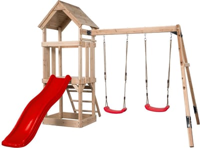 Swingking Speeltoestel Noa Met Glijbaan Rood 265cmx280x234cm