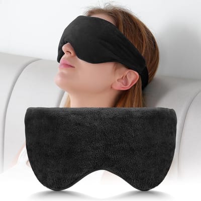 Dailygoods- Oogmasker Verwarmbaar - Gewogen Oogkussen - Verstelbare Riem - Zacht Katoenen Oogmasker - Ademend - Huidvriendelijk - Slaapmasker