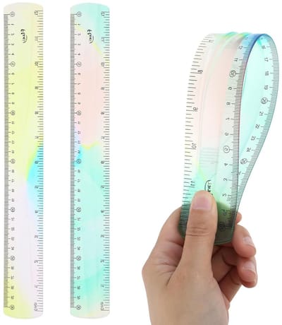 Flexibele Liniaal 30 cm - Transparant Plastic, Schokbestendig met Zachte Rand, Buigzaam en Plat voor School, Klaslokaal en Thuiswerk