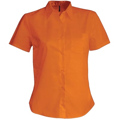 Kariban Overhemd in onderhoudsvriendelijk polykatoen-popeline korte mouwen dames K548 - orange - L