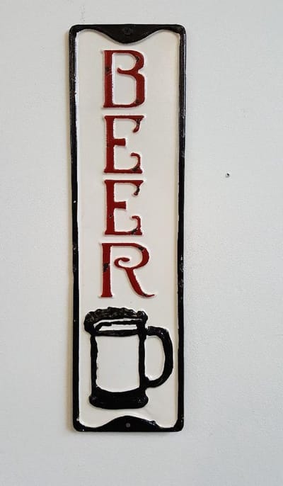 Tekstbord BEER - Rechthoek - Metaal - 13 x 47 cm