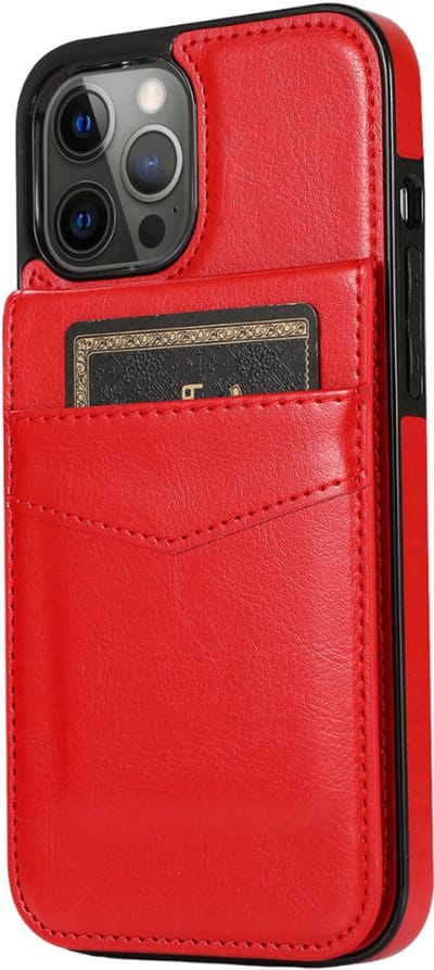 Hoesje geschikt voor iPhone 16e - Backcover - Pasjeshouder - Portemonnee - Kunstleer - Rood