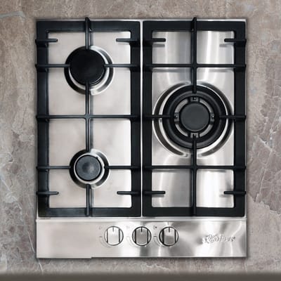Kaiser KG 4354 Turbo roestvrijstalen gaskookplaat 45cm 3 branders zelfvoorzienend