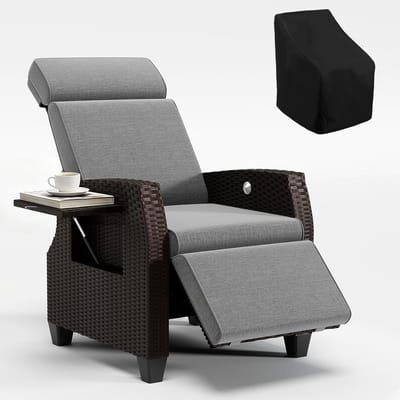 Relaxstoel - Ligstoel Tuinstoel - Buiten Ontspannen - Verstelbare Rugleuning - 1 Stück - Zwart Grijs