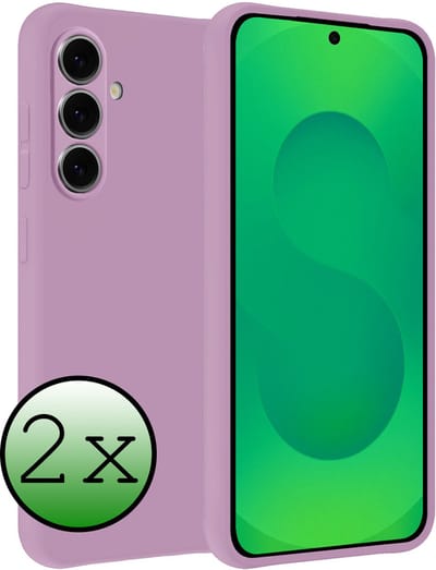 Hoesje 2 Stuks - Geschikt voor Samsung Galaxy S25 FE - Sterk & Shockproof - Case Siliconen - Back Cover - Telefoon Hoes - Lila