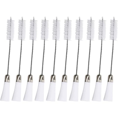 Lot de 10 brosses de nettoyage multifonctions à double extrémité pour machine à coudre et ordinateur white