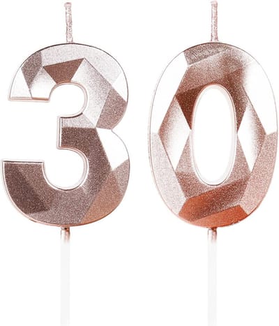 Jarencandle 30 - Roze Goud - Feestelijke Cake Decoratie - Perfect voor Verjaardag - ShopVlot