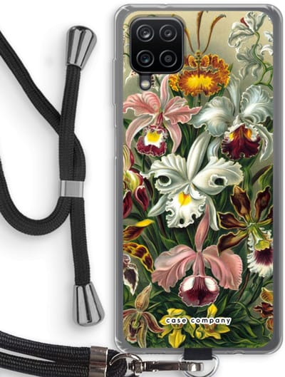 Case Company® - Hoesje met koord geschikt voor Samsung Galaxy A12 hoesje met Koord - Haeckel Orchidae - Telefoonhoesje met Zwart Koord - Bescherming aan alle Kanten en Over de Schermrand