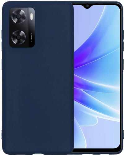 Hoesje - Geschikt voor OPPO A57s - Sterk & Shockproof - Siliconen Case - Hoes Cover - Telefoonhoes - Donkerblauw