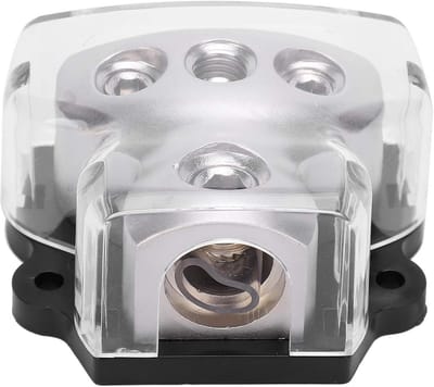 Audio Kabel Splitter - Stroomverdeler Blok - Auto Audio - 1 Op 3 Uit - 6x5x3 cm - Zilverkleurig