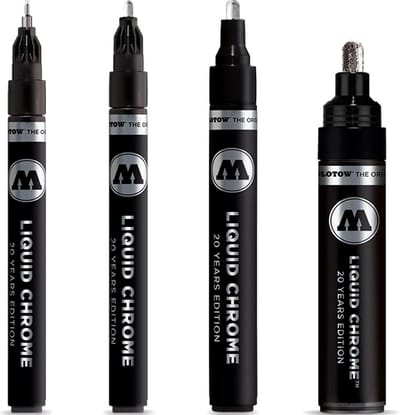 Molotow Liquid Chrome Marker Set - Stift met zilver spiegeleffect - UV-bestendig
