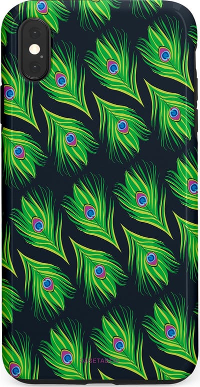 Casetastic Hoesje Geschikt voor Apple iPhone Xs Max - Stijlvolle Beschermende Duo-layer Case - Veren van verleiding