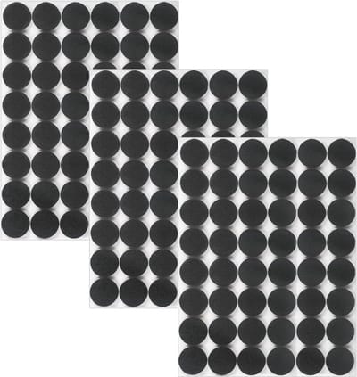 Set van 15mm zwarte vilten glijders voor meubels