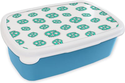 Broodtrommel Blauw - Lunchbox - Brooddoos - Kreeft - Astrologie - Zodiac - Design - 18x12x6 cm - Kinderen - Jongen