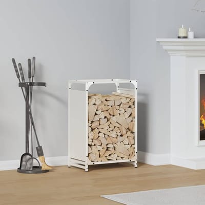 vidaXL - Brandhoutrek - 44x28x65 - cm - koudgewalst - staal - wit