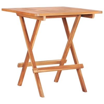 vidaXL - 3-delige - Bistroset - met - groene - kussens - massief - teakhout