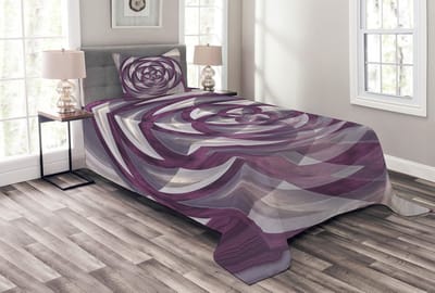 ABAKUHAUS Fractal bedsprei – Bloeiende Roos – 170x220 cm – Paars