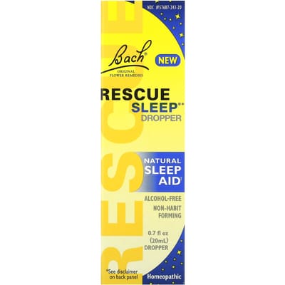 Bach, Original Flower Remedies, Rescue Sleep Druppelaar, Natuurlijk Slaapmiddel, 0,7 fl oz (20 ml)