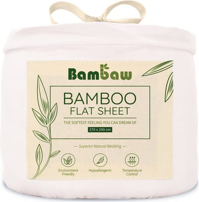 Bambaw Luxe Bamboe Lakens 270x290cm – Ultra ademende stof – Hypoallergeen – Beddengoed - Wit