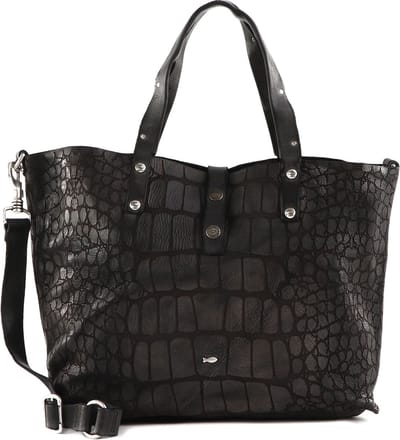 CAMPOMAGGI Leren Shopper Schoudertas Centaurus Shopping Bag Grigio Antraciet
