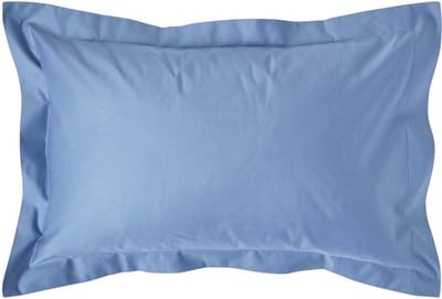 Homescapes Luxe Satijn Kussensloop 50x75 cm met Sierrand – Staalblauw – 100% Egyptisch Katoen – Draaddichtheid 1000