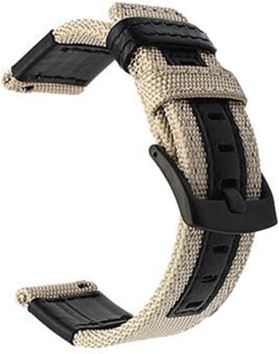 Fungus - Smartwatch bandje - Geschikt voor Samsung Galaxy Watch 6 (incl. Classic), Watch 5 (incl. Pro), Watch 4, Watch 3 41mm, Active 2 - Horloge 20mm - Stof - Nylon - Khaki