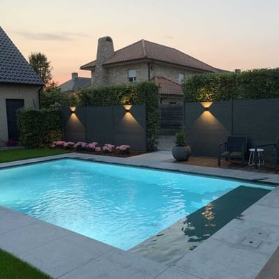 Set van 2 Kansas LED Wandlampen - 7 Watt 560 lumen - 3000K Warm Wit - Dimbaar met afstandsbediening - IP65 Waterdicht - Up&Down Light - Zwart - Binnen en buiten