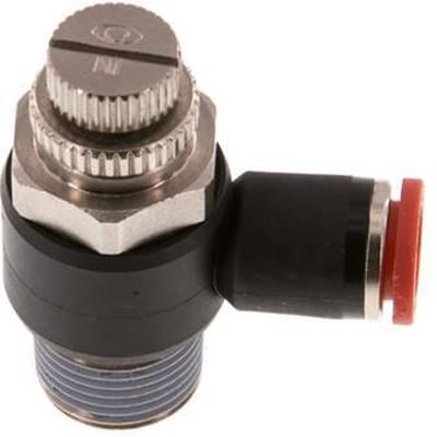 L-stuk Regelventiel 8 mm - R3/8'' Regeling-in Messing/Nylon
