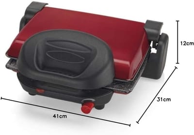DYNA® Contactgrill Met Uitneembare Platen - Contactgrill - Multi Grill - Rood - 31cm x 41cm x 12cm