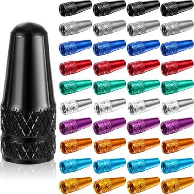 Daity 40 stuks - Ventieldopjes - verkrijgbaar in 10 kleuren - stijlvolle fietsventieldopjes met geribbeld ontwerp - ter bescherming van de ventielkern - auto-accessoires.