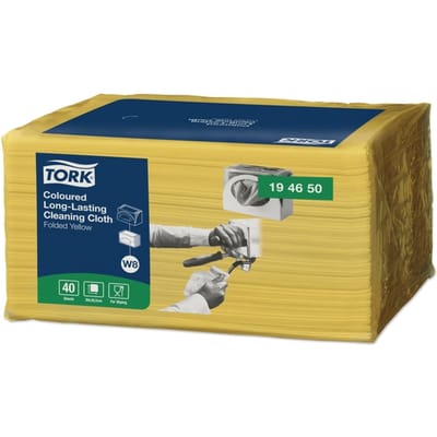 Reinigingsdoek Tork W8 Premium 1-laags 40 vel geel 194650