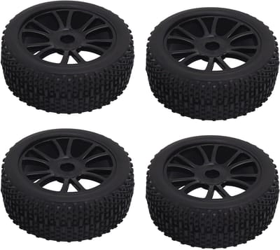 RC Autobanden - Wielen set - RC Auto Racen - 12 Gaten Demping - 4 stuks 112mm - Zwart