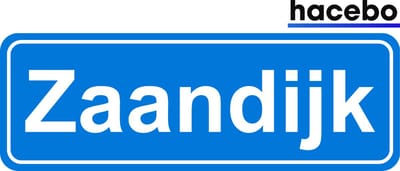 Hacebo - Plaatsnaam Sticker - 29x10 CM - Zaandijk sticker - Verkeersborden sticker - grappige cadeaus - Zaandijk