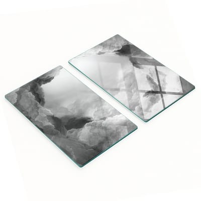 Glazen snijplanken met fractale wolkenprint, 2x30x52 cm