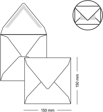 Vierkante Enveloppen - Postverpakkingen Papier - Bijzondere Gelegenheden - Zelfklevende Sluiting - 15 x 15 cm - Intens Geel